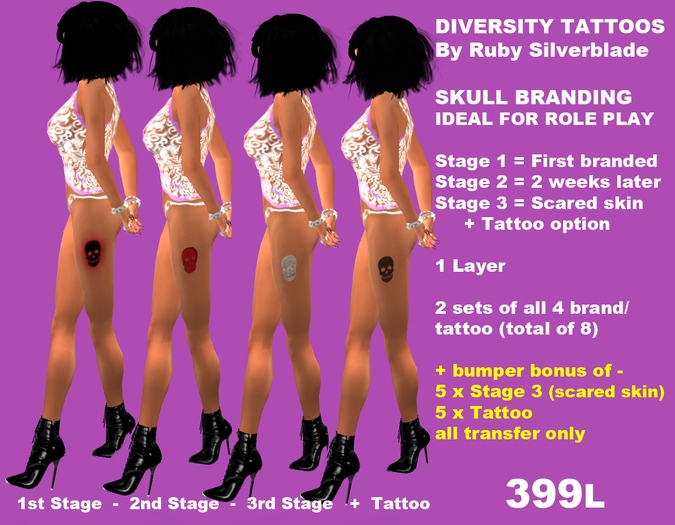 SKULLS BRANDING - STAGES 1, 2, 3 + TATTOO (18 ITEMS) - BY DIVERSITY TATTOO