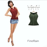 FineRain Heart Hoodie Sleeveless Green