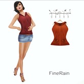 FineRain Heart Hoodie Sleeveless  Orange