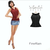 FineRain Heart Hoodie Sleeveless Black