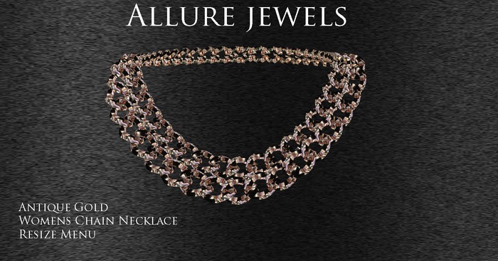 Double Chain Link Antique Gold Necklace