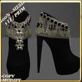 LW_ Boxed Mesh Boots with 3 Lilies - Suede Platinum
