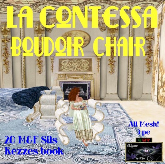 *EbE* "La Contessa" Boudoir Chair (bluebell)