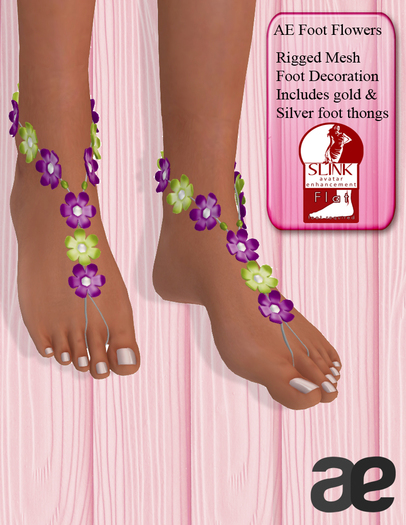AE Foot Flowers Blue Lagoon