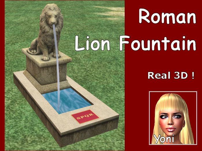 Fountain Roman Lion SPQR