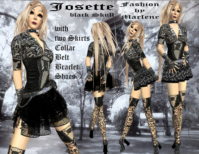 MG Josette black skull by Marlene