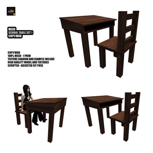 [LR]Mesh School Table Set 1 COPY/MOD