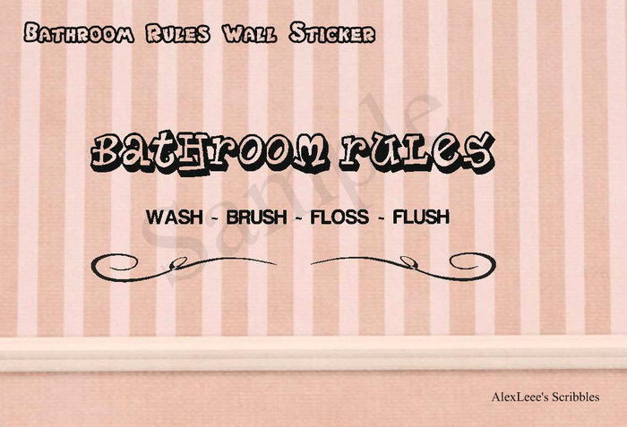 Bathroom Rules Wall Sticker