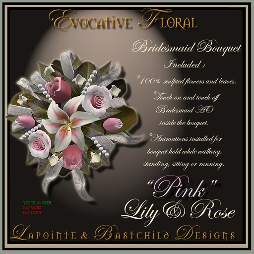 Bridesmaid Bouquet - Pink Lily & Rose Bridesmaid Bouquet Wedding Bouquet Flowers