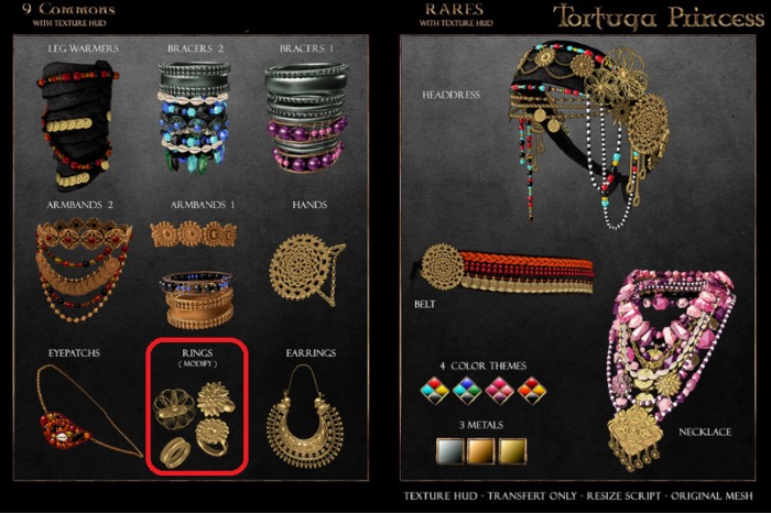 . aisling . Tortuga Princess - Rings