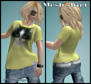 Green Eyed Kitten Womens MESH Shirt