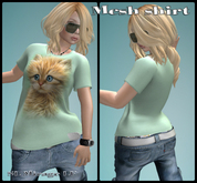 Kitten Portrait Womens MESH Shirt
