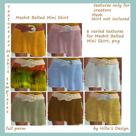 Texture pack for MeshIt Belted Mini Skirt