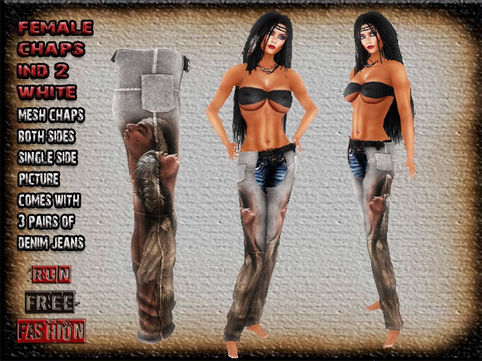 *RFF*Female Western Chaps Ind2 White