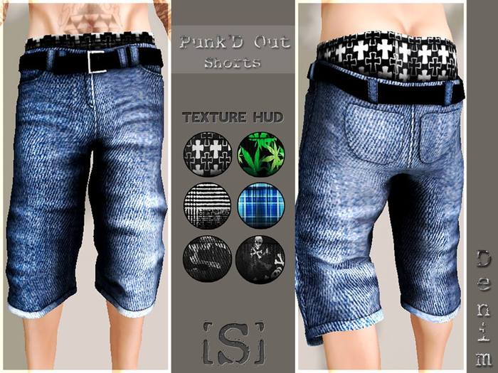 [Strapped] Punk'D Out Shorts -Denim (wear me to unpack)