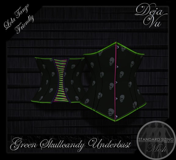 :DV: Green Skullcandy Underbust Corset
