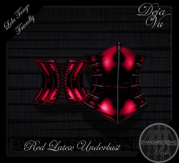 :DV: Red Latex Underbust Corset