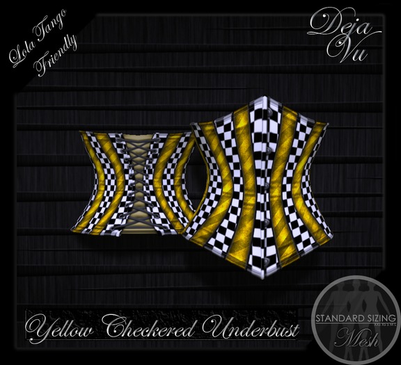 :DV: Yellow Checkered Underbust Corset