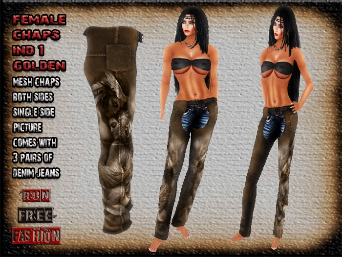*RFF*Female Western Chaps Ind1 Golden