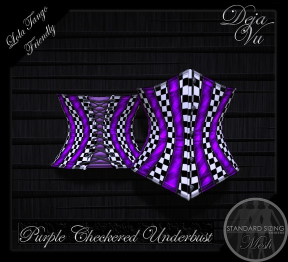 :DV: Purple Checkered Underbust Corset