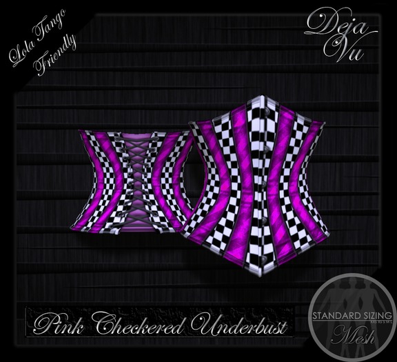 :DV: Pink Checkered Underbust Corset