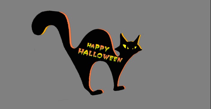 Halloween cat iluminado