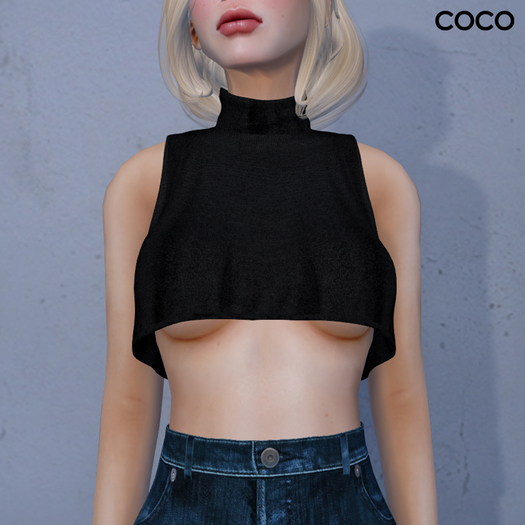 *COCO*_HighNeckCropTop_Black