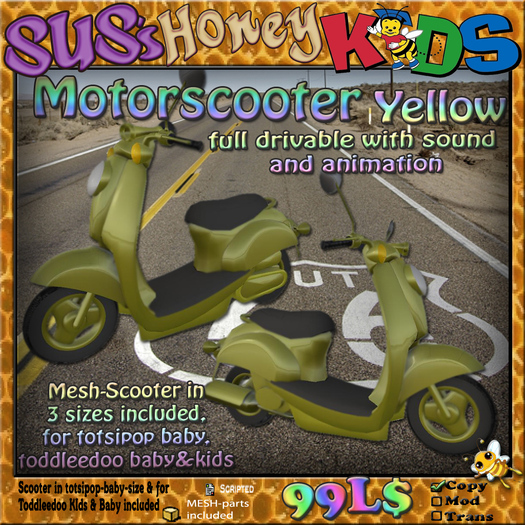 SUS HoneyKids Motorscooter yellow