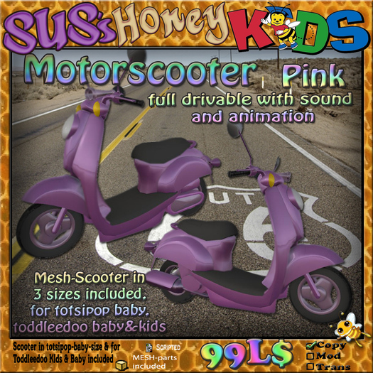 SUS HoneyKids Motorscooter pink
