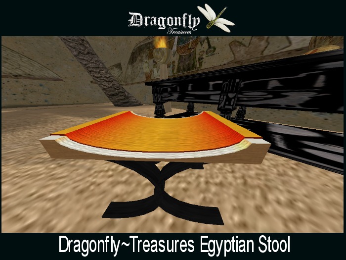 Dragonfly~Treasures TM Egyptian Stool