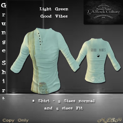 Grunge Shirt Light Green Good Vibes
