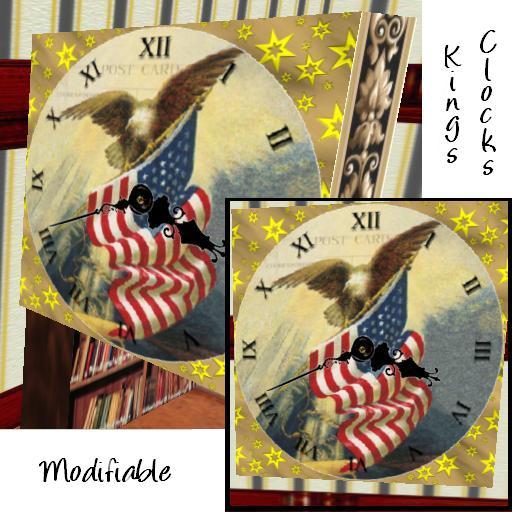 Patriotic Flag Eagle Clock