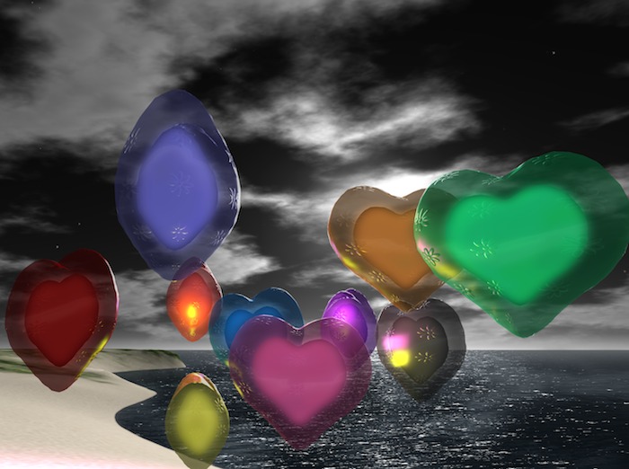 LightHearts Floating Flower Heart Balloon Lights