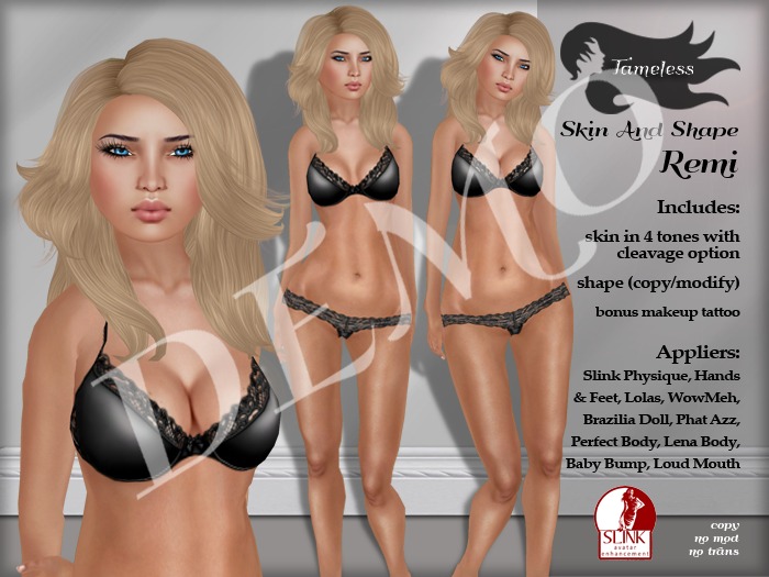 Tameless Complete Female Avatar Remi Skin And Shape DEMO