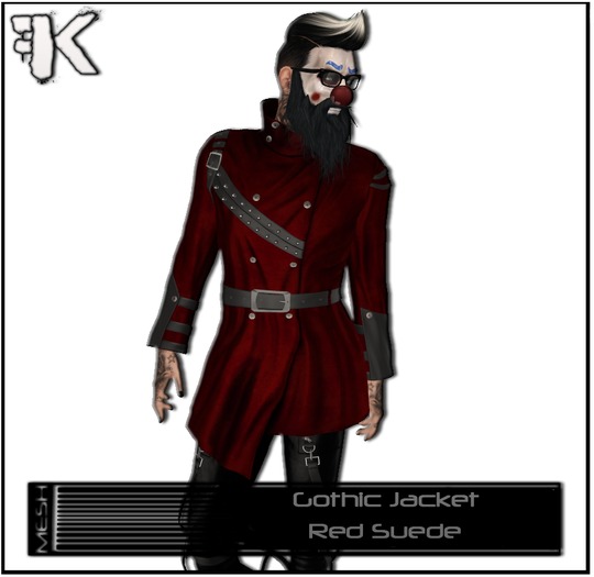 FK! - Gothic Jacket - Red Suede