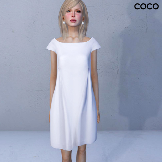 *COCO*_BoatNeckDress_White