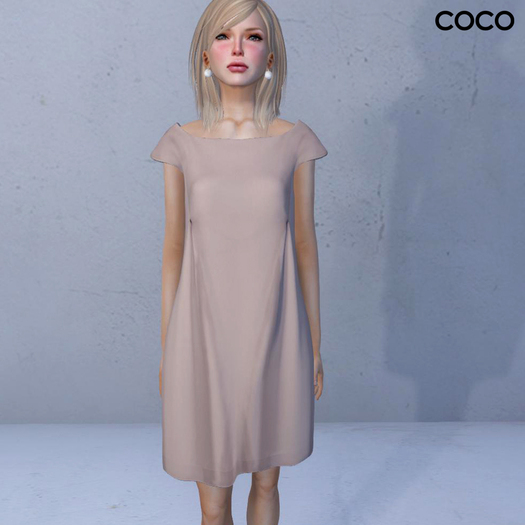 *COCO*_BoatNeckDress_RoseBeige