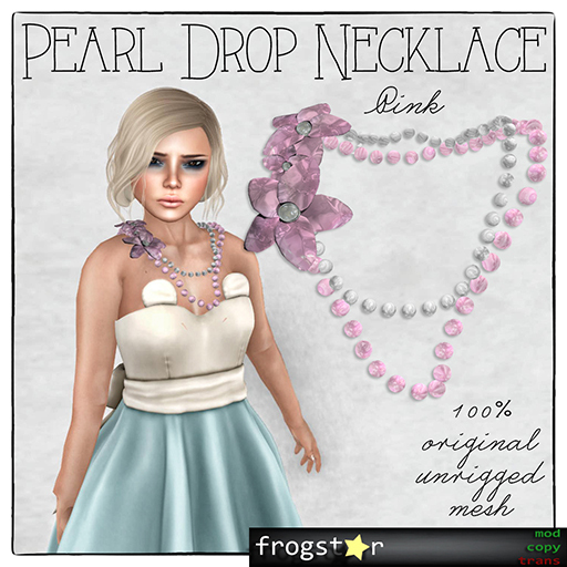 Frogstar - Pearl Drop Necklace (Pink)