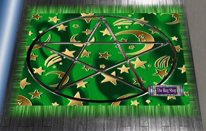 Wizards Silks 8 green Rug 