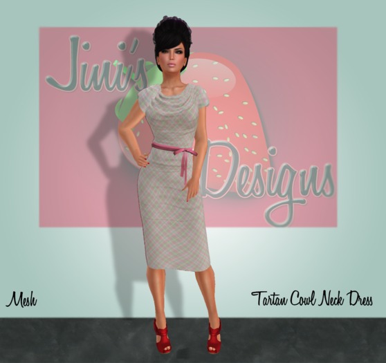 Jinis Designs Teal Cowl Neck Dress