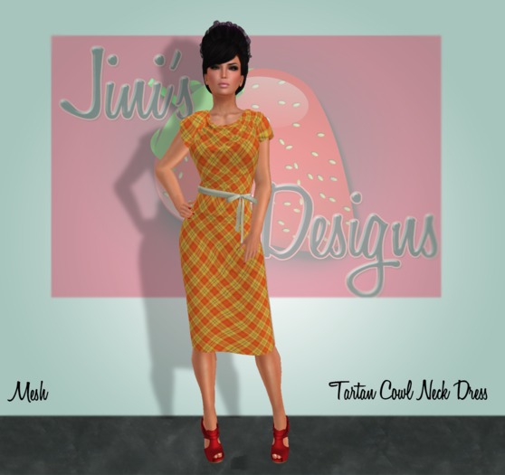 Jinis Designs Teal Cowl Neck Dress