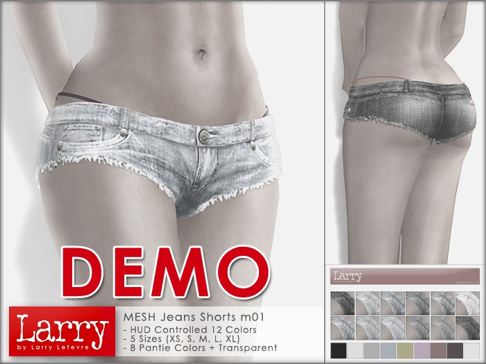 LARRY JEANS - *MESH* Jeans Shorts m01 (DEMO)