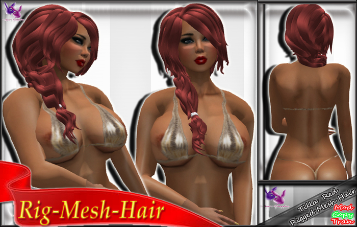 ~Jas~ Tilla Red Rigged Mesh Hair BOX