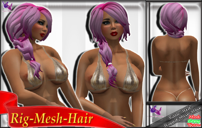 ~Jas~ Tilla Pink Rigged Mesh Hair BOX