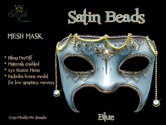 daVal Masks - Satin Beads - Amber - DUO - (wear)