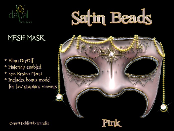daVal Masks - Satin Beads - Amber - DUO - (wear)