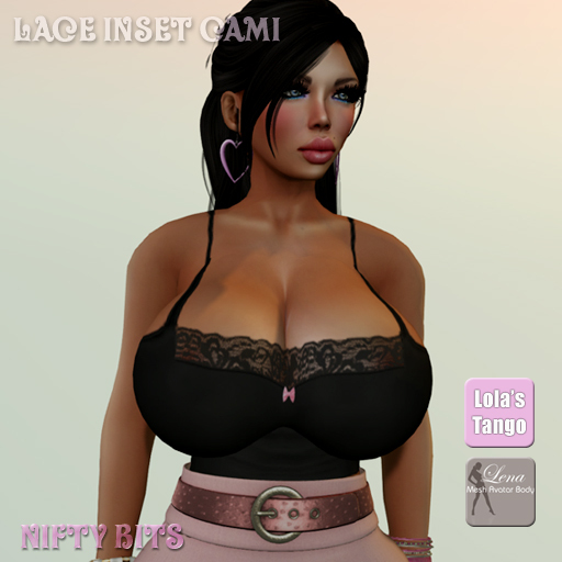 Nifty Bits - Lace Inset Cami White