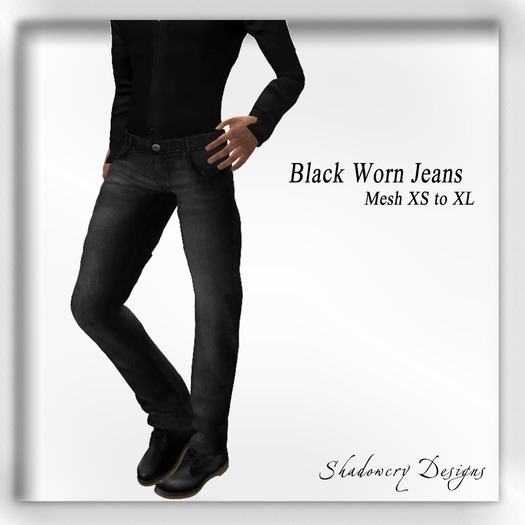 Mesh Mens Black Jeans