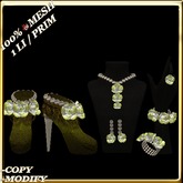LW_ Boxed 3 Roses Jewelry Set / Boots - Crimson White
