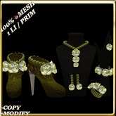 LW_ 3 Roses Jewelry Set with Boots w Resizer - Olive 2